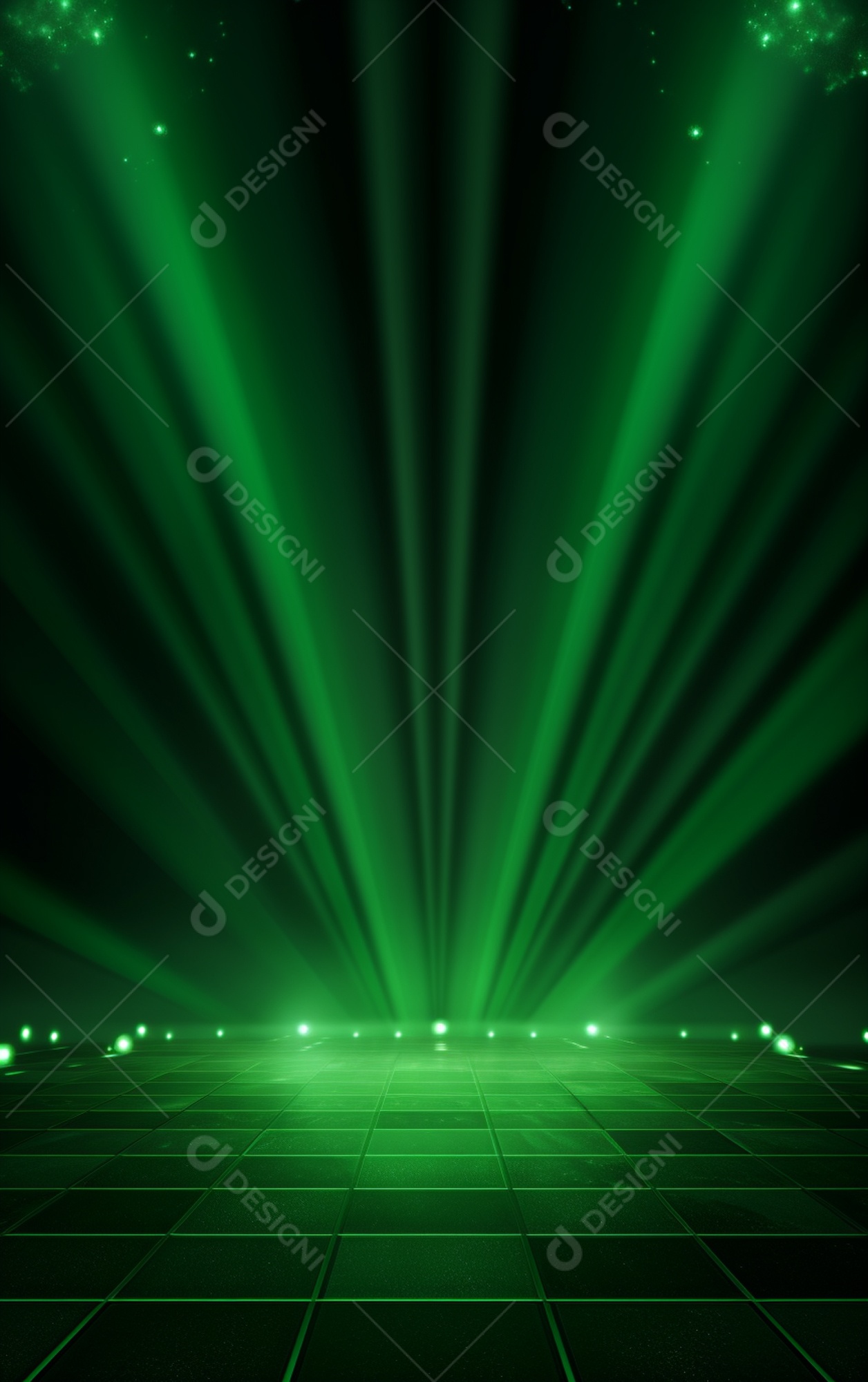 Plano de fundo com iluminação de holofotes verdes