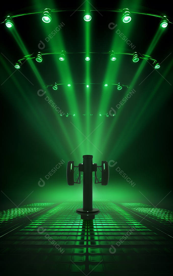 Plano de fundo com iluminação de holofotes verdes