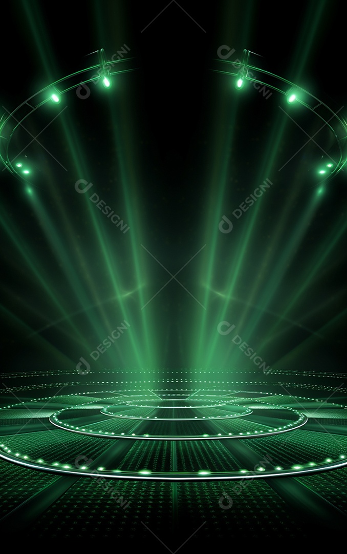 Plano de fundo com iluminação de holofotes verdes