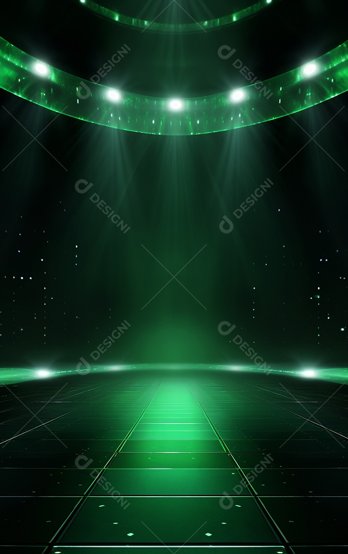 Plano de fundo com iluminação de holofotes verdes