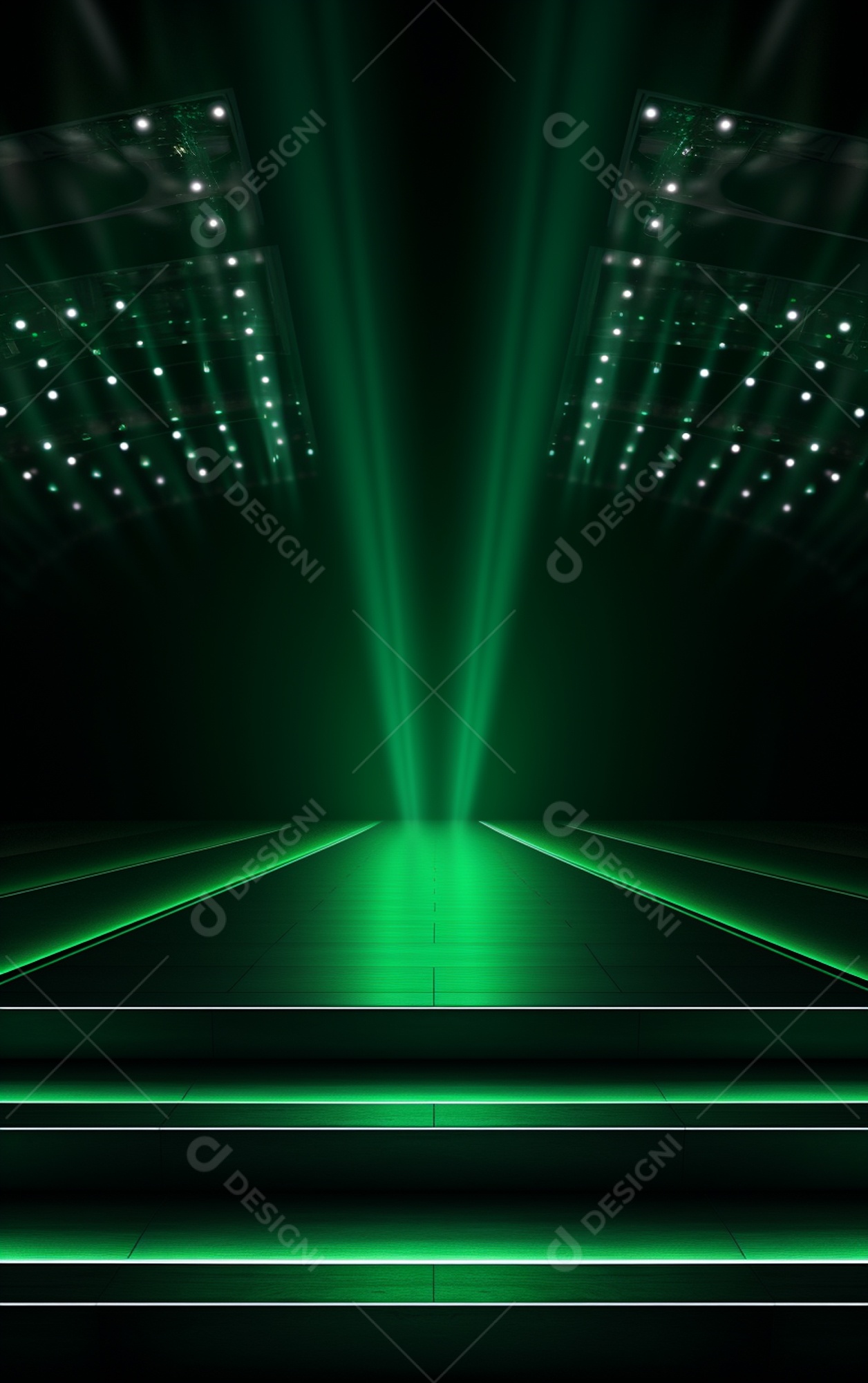 Plano de fundo com iluminação de holofotes verdes