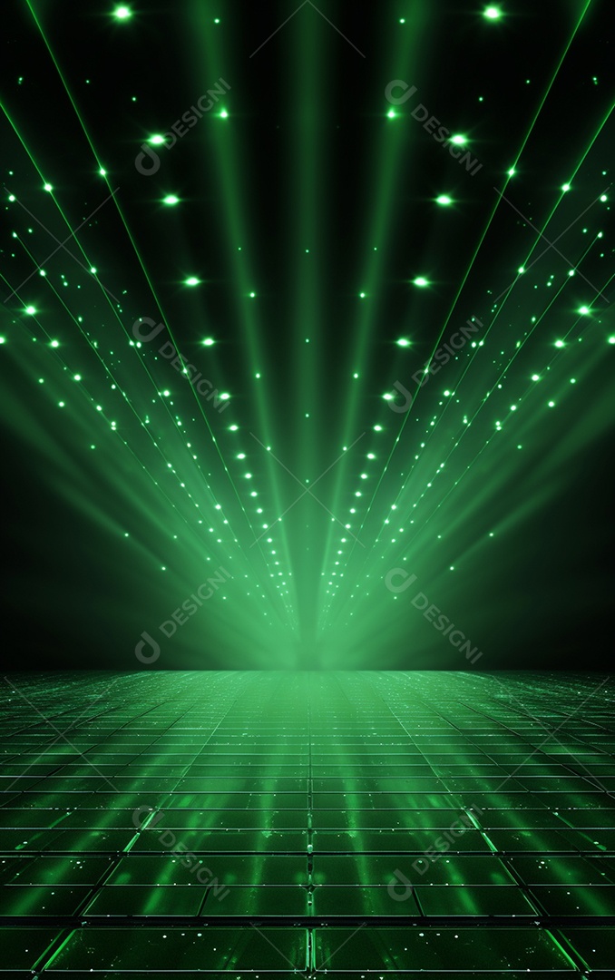 Plano de fundo com iluminação de holofotes verdes