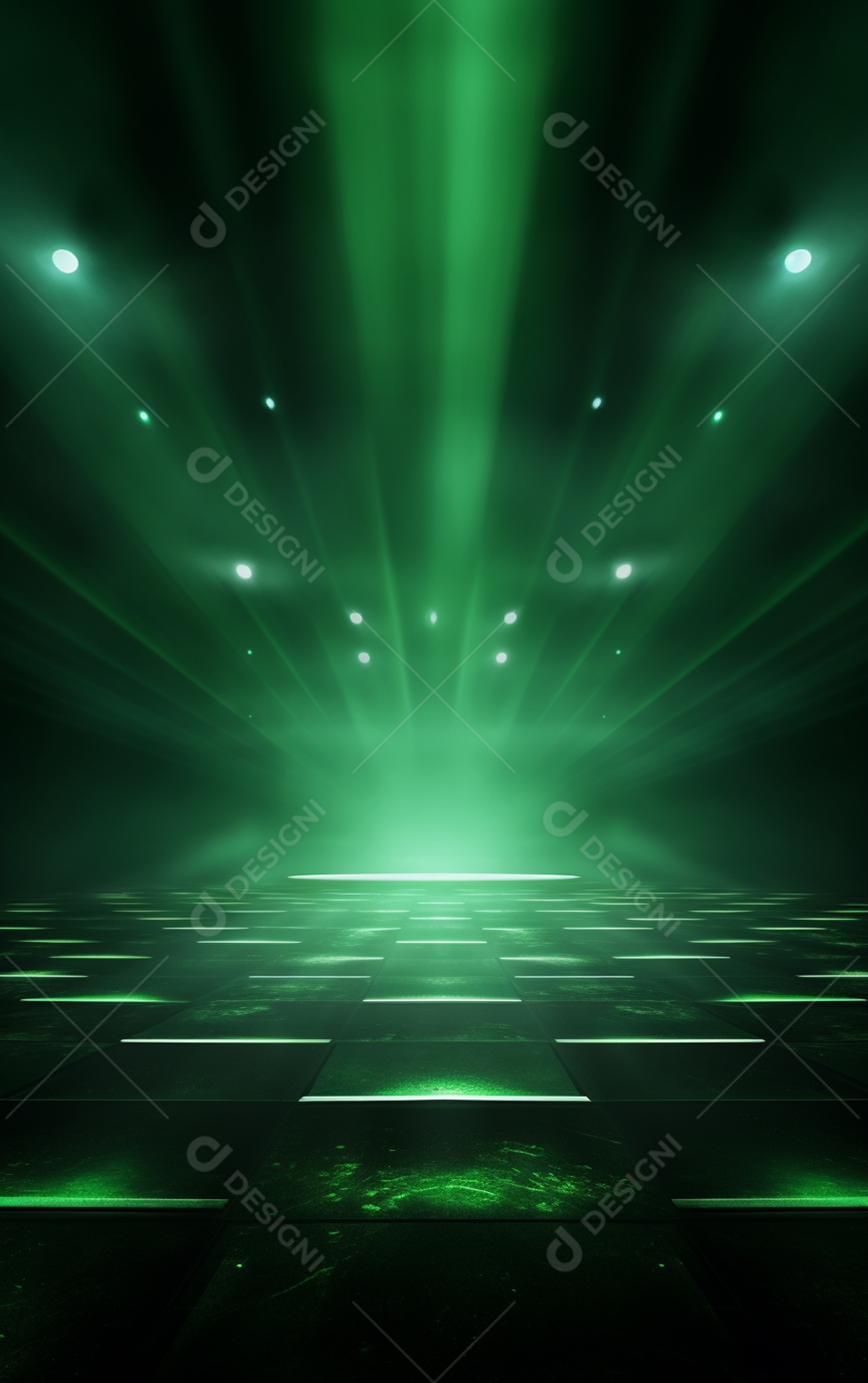 Plano de fundo com iluminação de holofotes verdes
