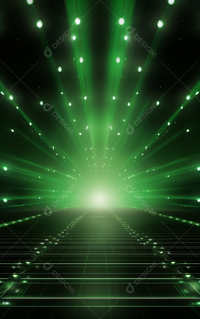 Plano de fundo com iluminação de holofotes verdes