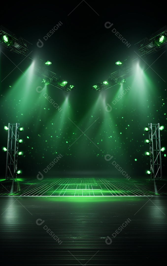 Plano de fundo com iluminação de holofotes verdes