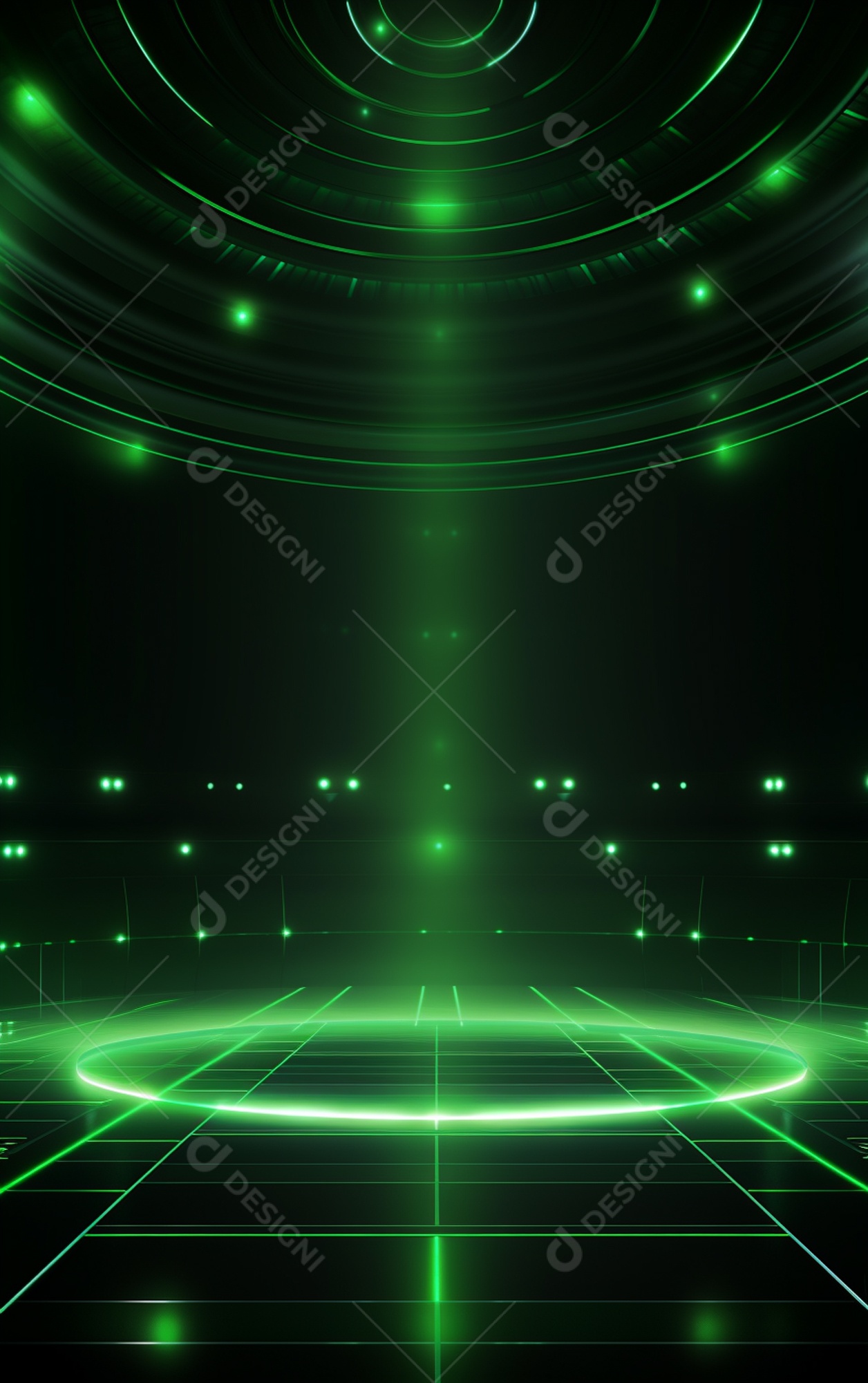 Plano de fundo com iluminação de holofotes verdes