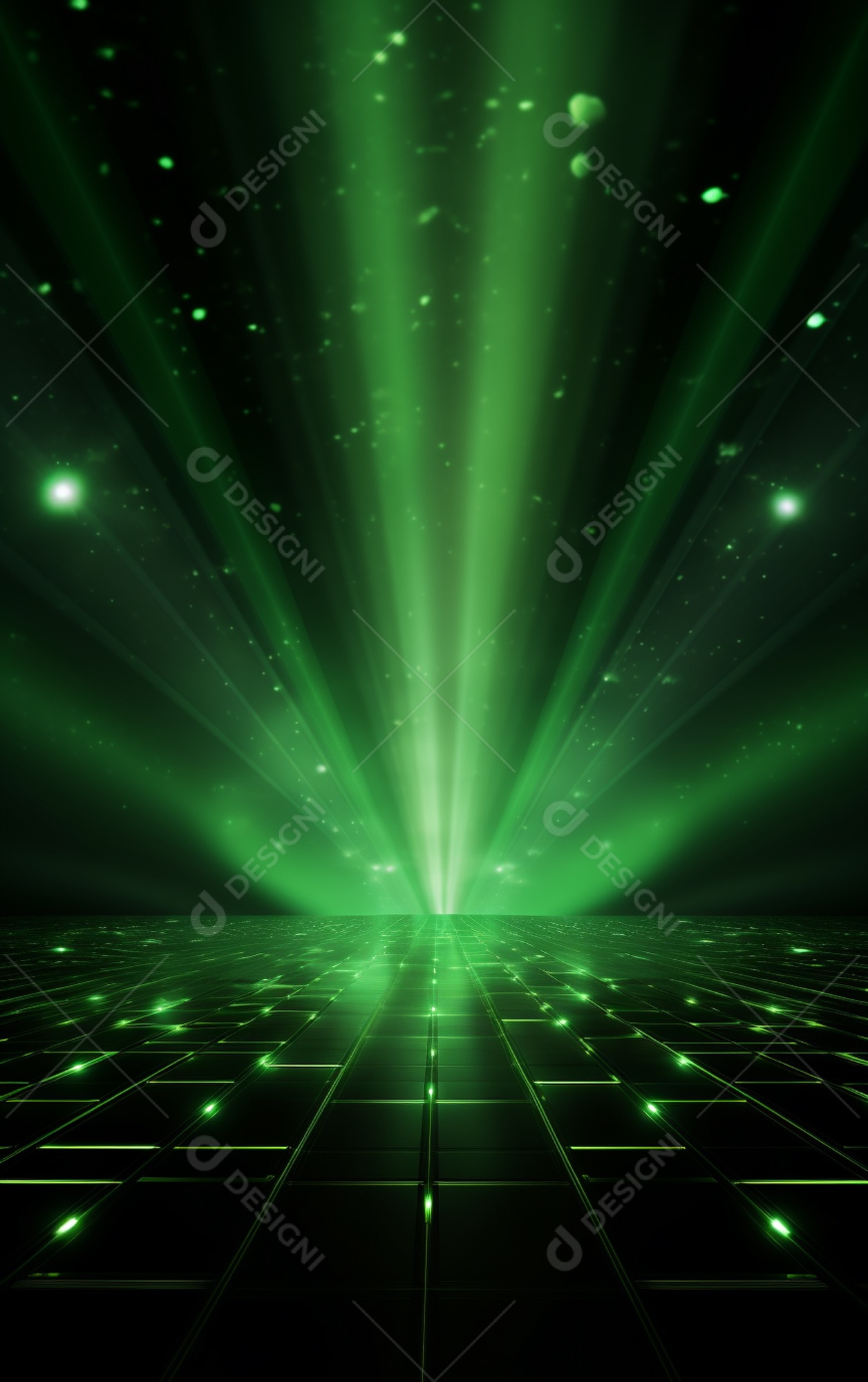 Plano de fundo com iluminação de holofotes verdes