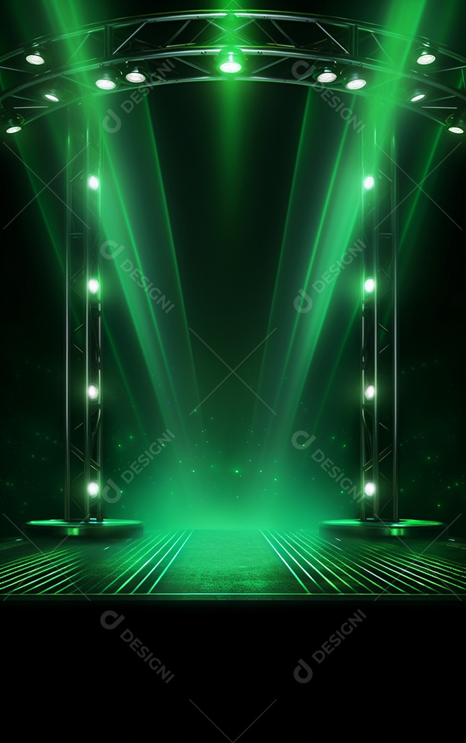 Plano de fundo com iluminação de holofotes verdes