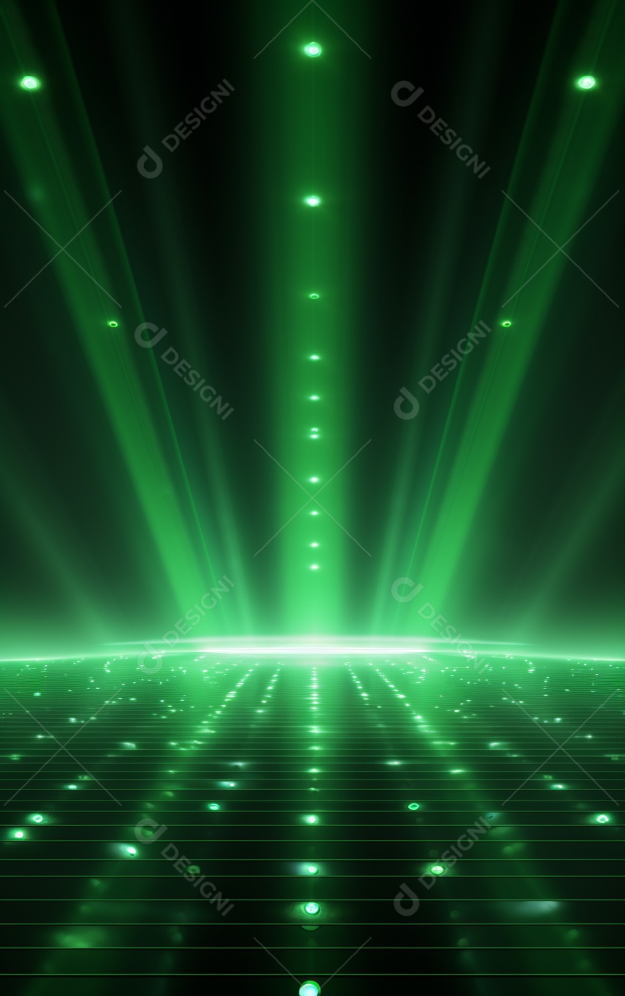 Plano de fundo com iluminação de holofotes verdes
