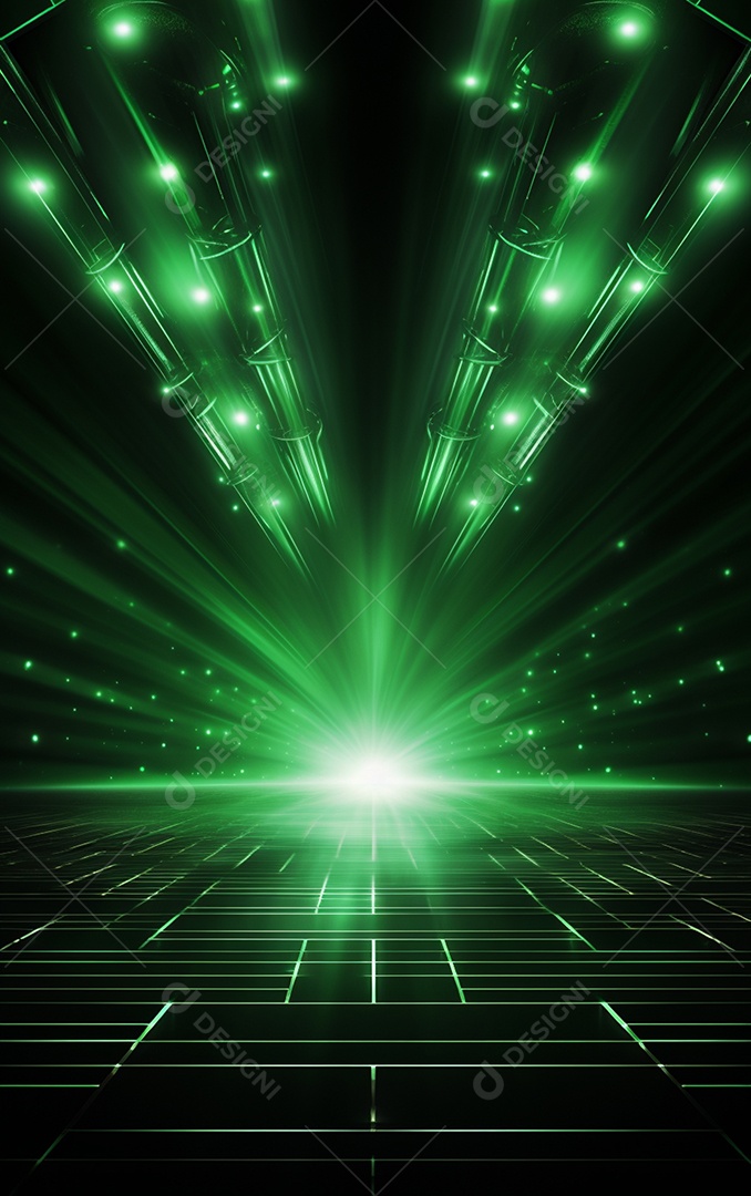 Plano de fundo com iluminação de holofotes verdes