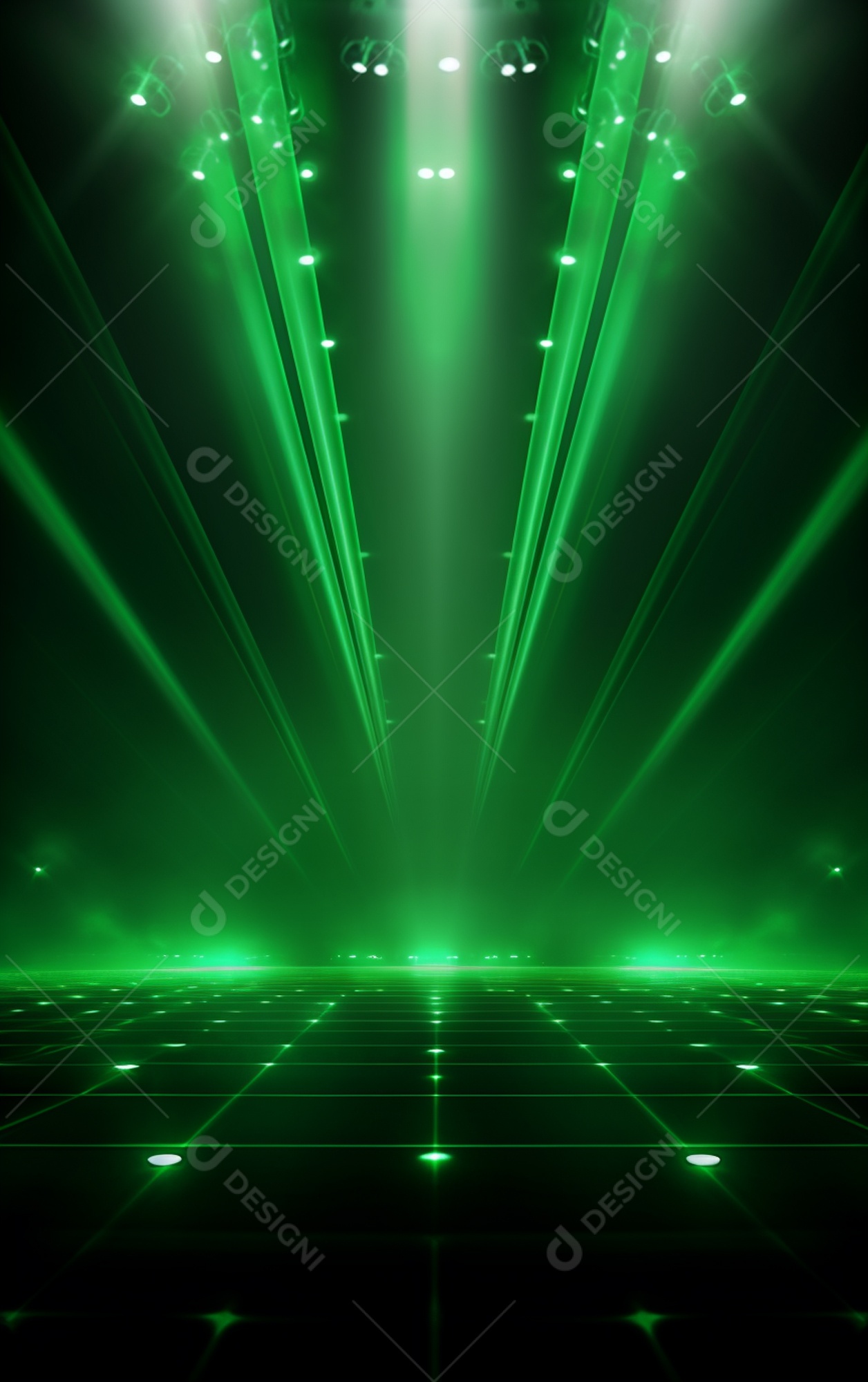 Plano de fundo com iluminação de holofotes verdes