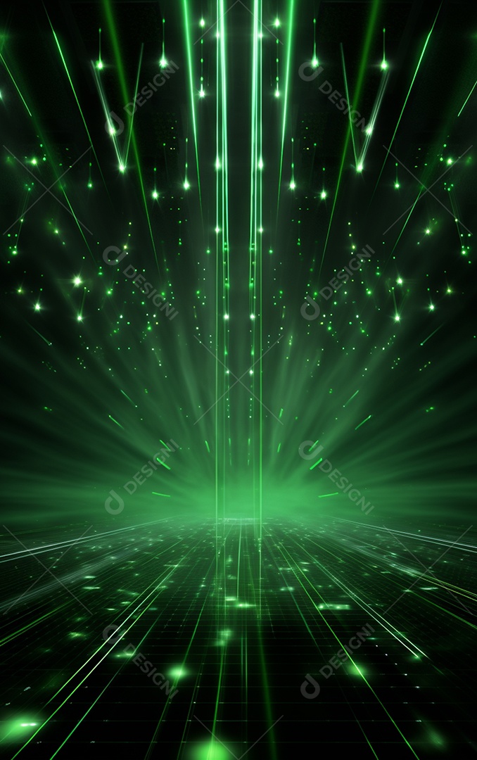 Plano de fundo com iluminação de holofotes verdes