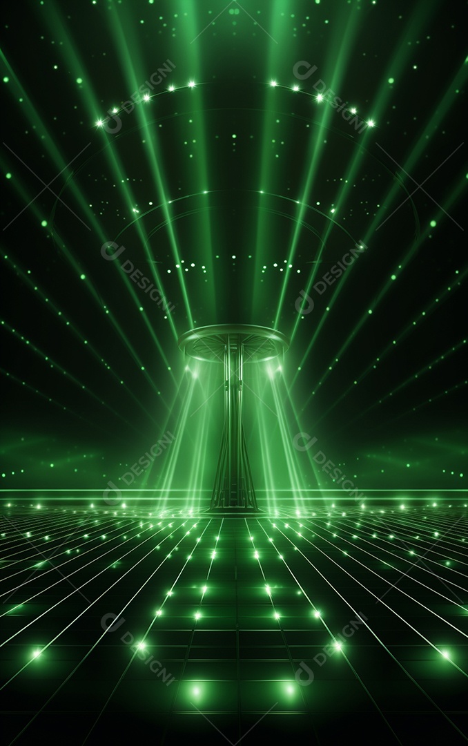 Plano de fundo com iluminação de holofotes verdes
