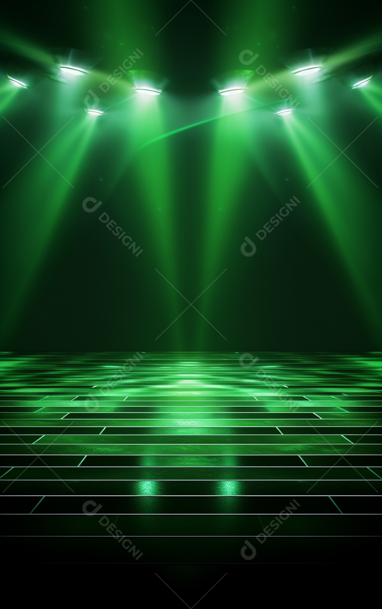 Plano de fundo com iluminação de holofotes verdes