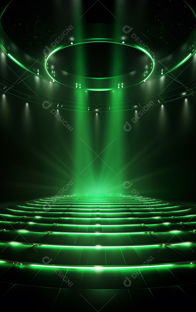 Plano de fundo com iluminação de holofotes verdes