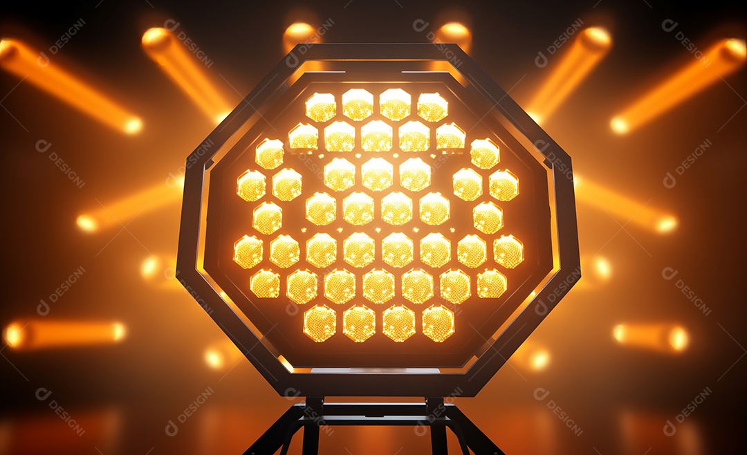 Detalhes refletores com luz amarela