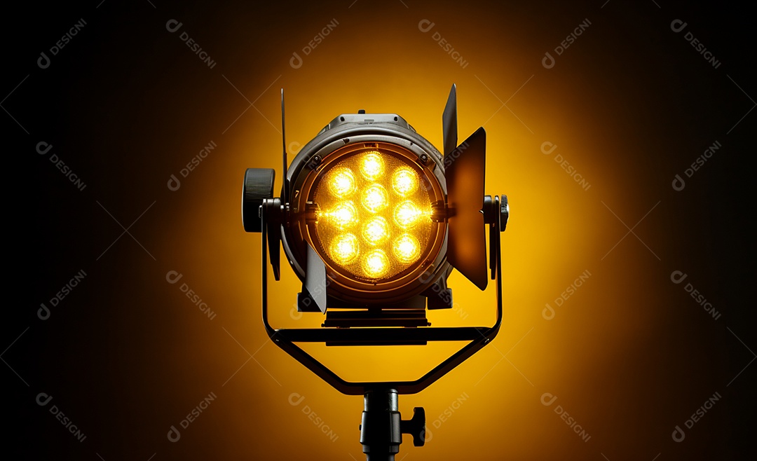 Detalhes do refletor com luz amarela