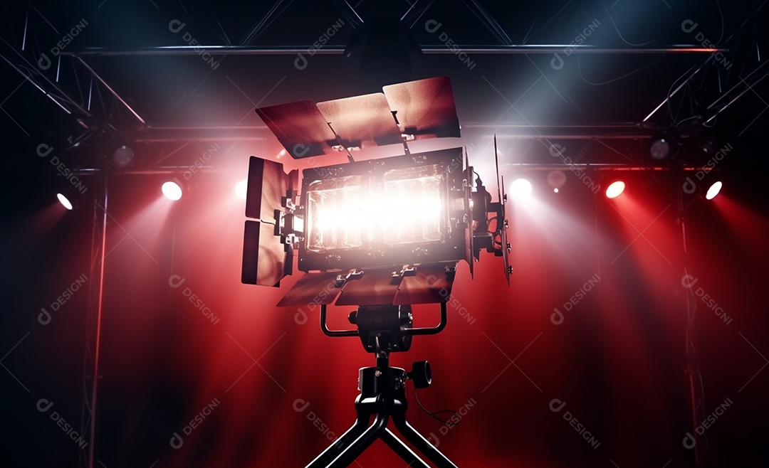 Detalhes do refletor com luz vermelha