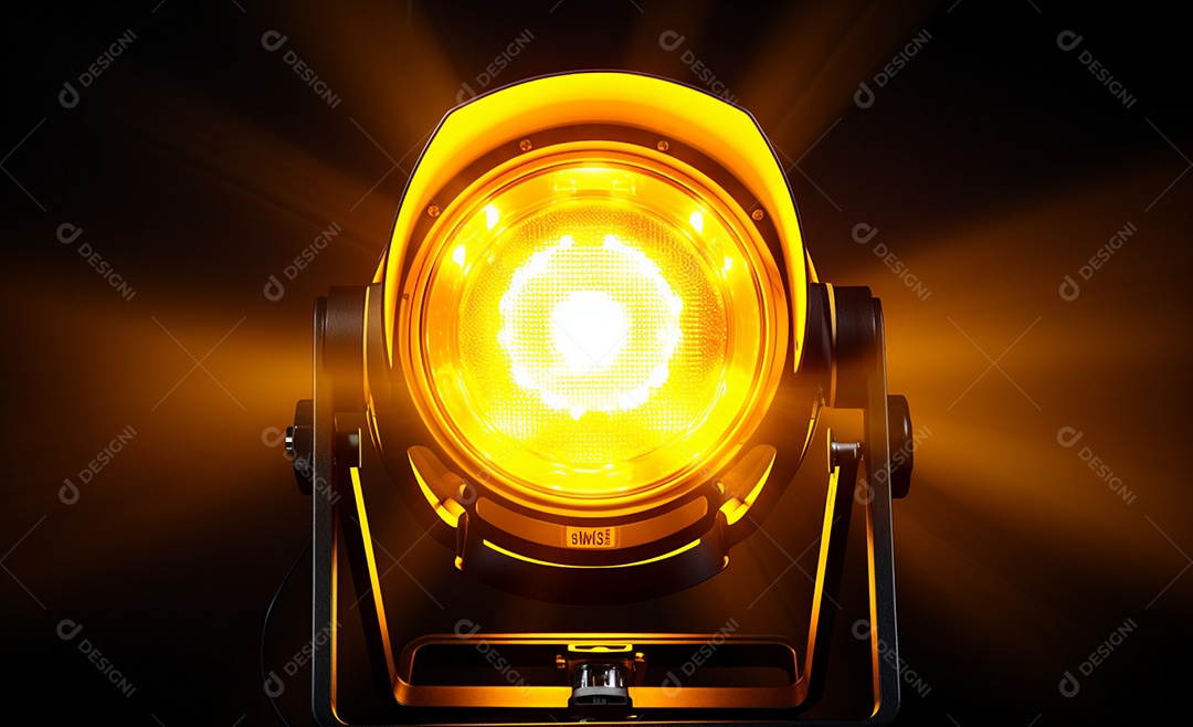 Detalhes do refletor com luz amarela