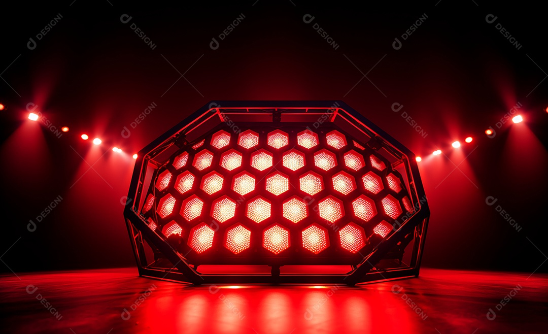 Detalhes do refletor com luz vermelha