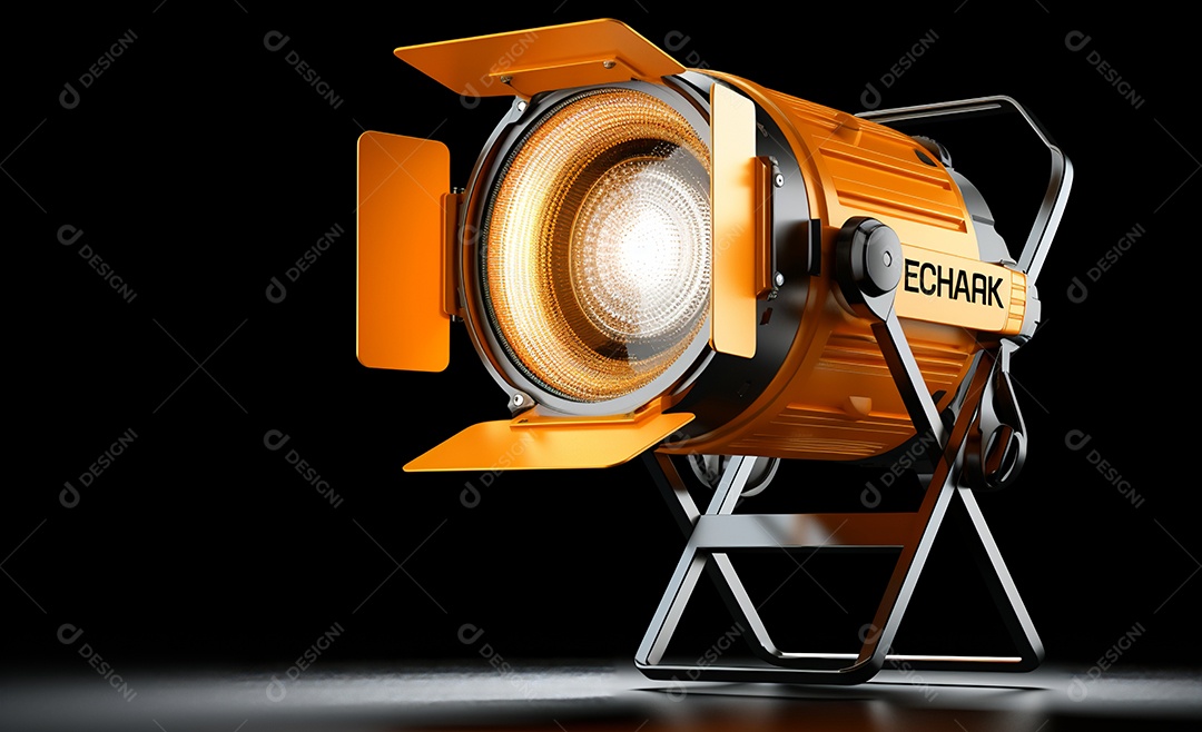 Detalhes do refletor com luz amarela