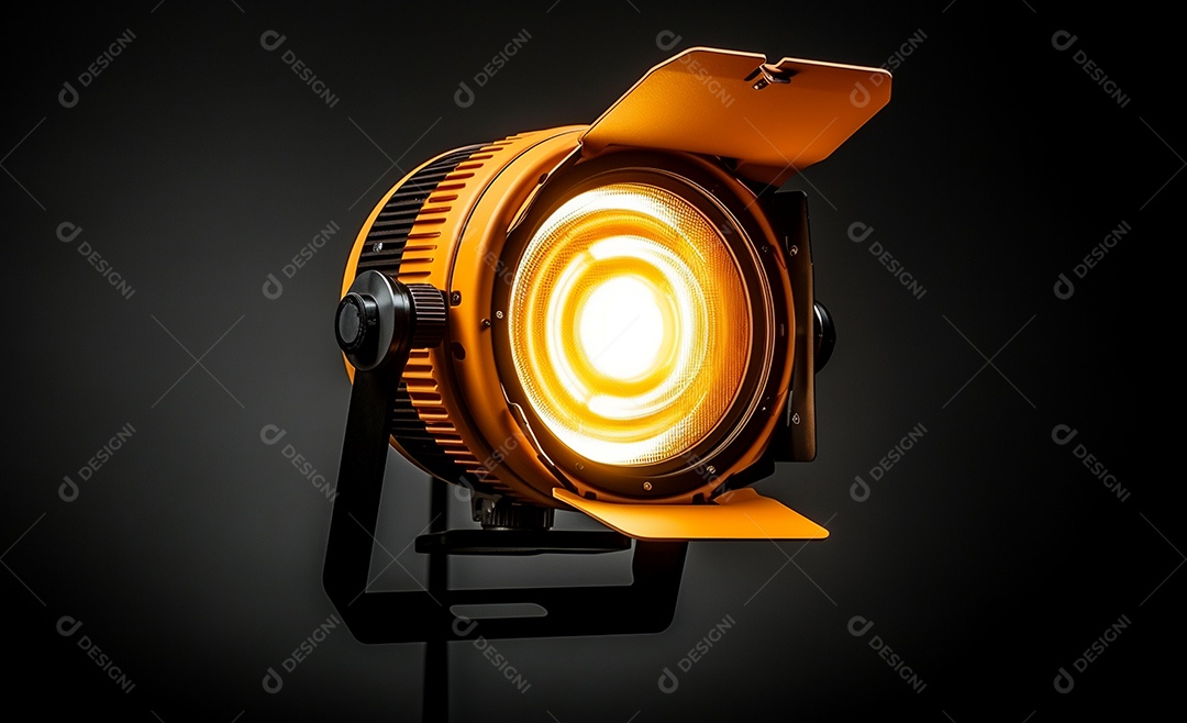 Detalhes do refletor com luz amarela