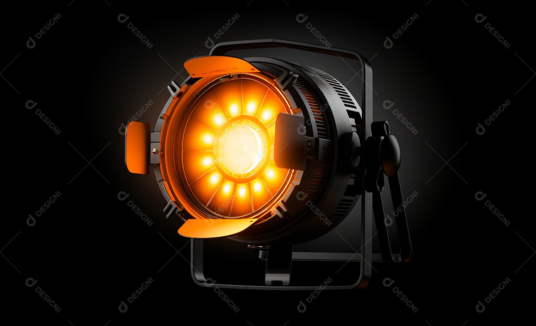 Detalhes do refletor com luz amarela