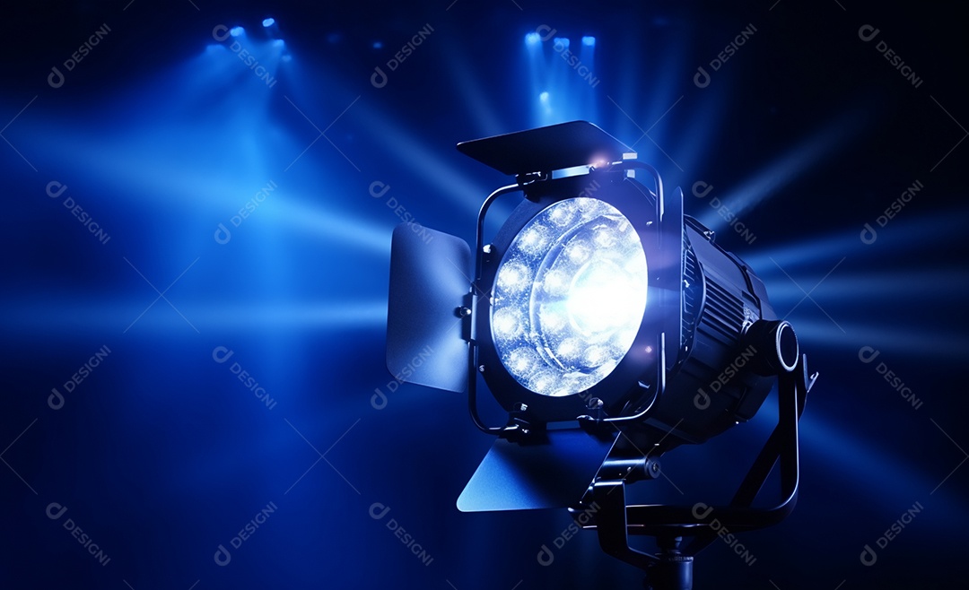 Detalhes do refletor com luz azul