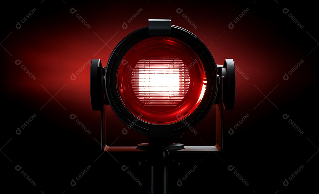 Detalhes do refletor com luz vermelha