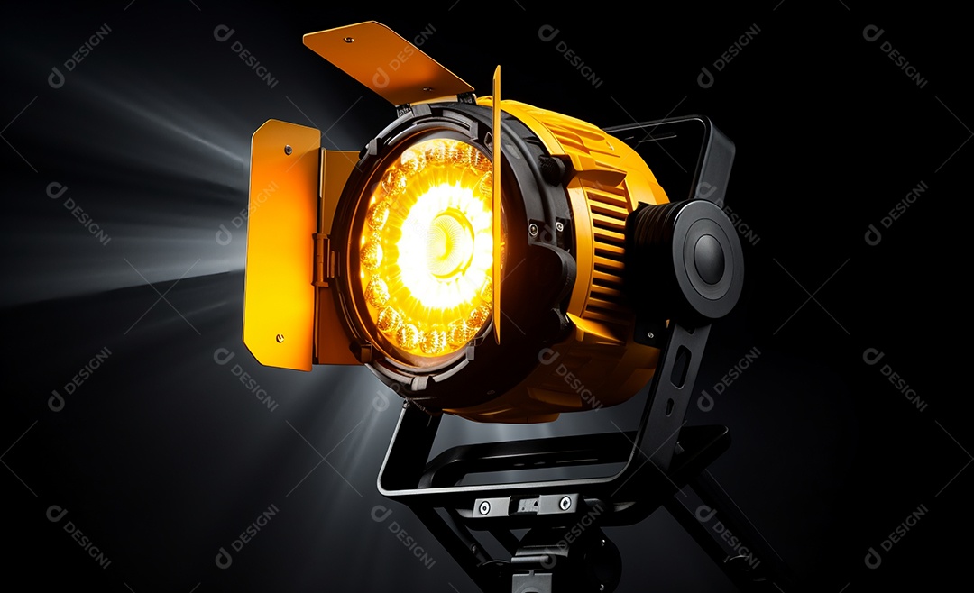 Detalhes do refletor com luz amarela