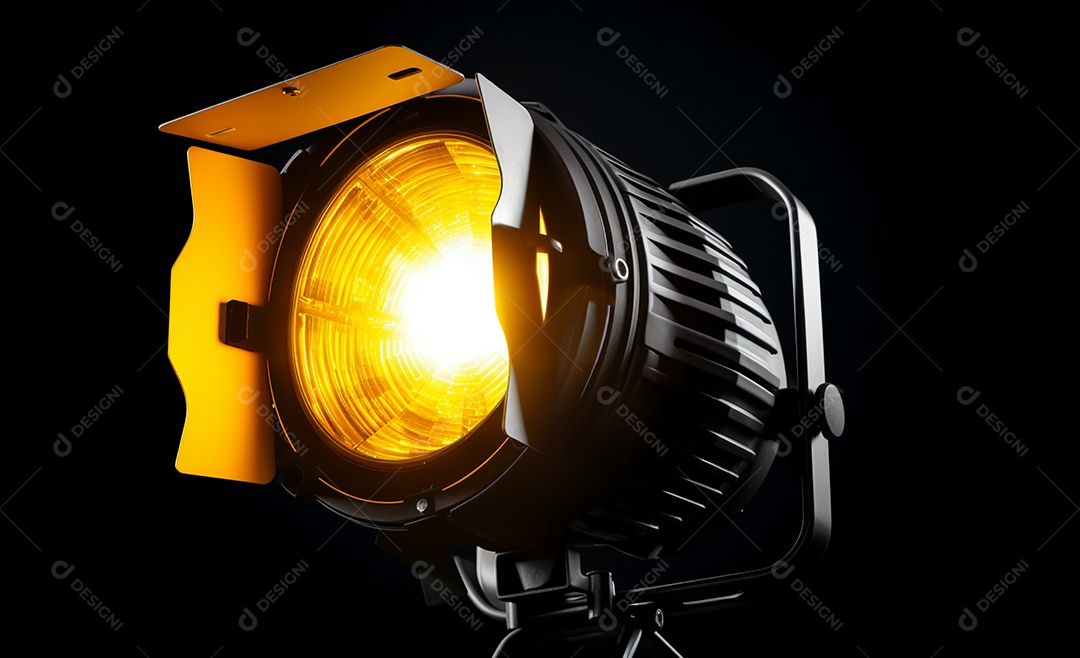 Detalhes do refletor com luz amarela