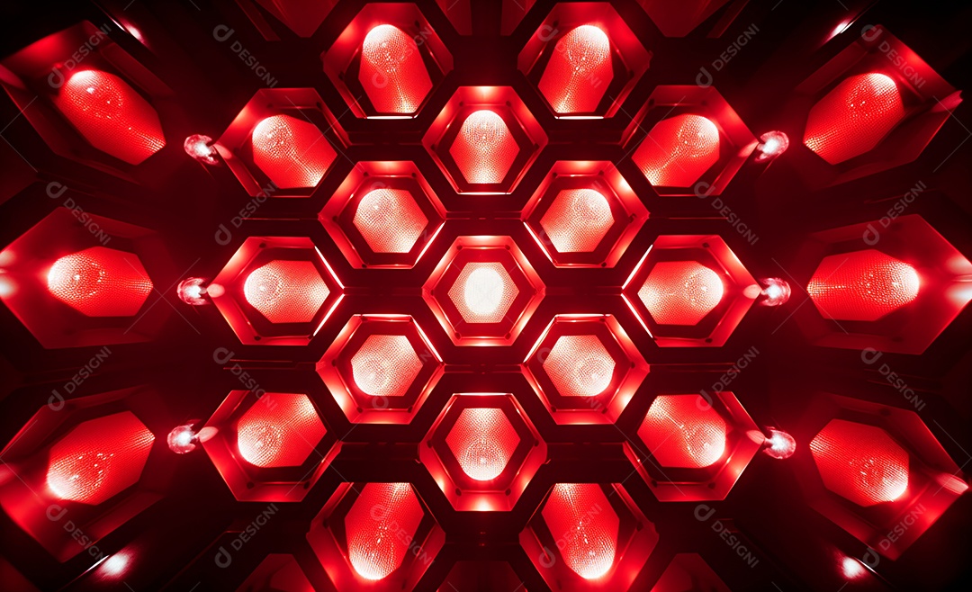 Detalhes do refletor com luz vermelha