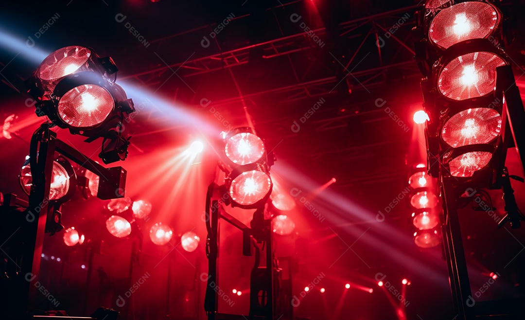 Detalhes do refletores com luz vermelha