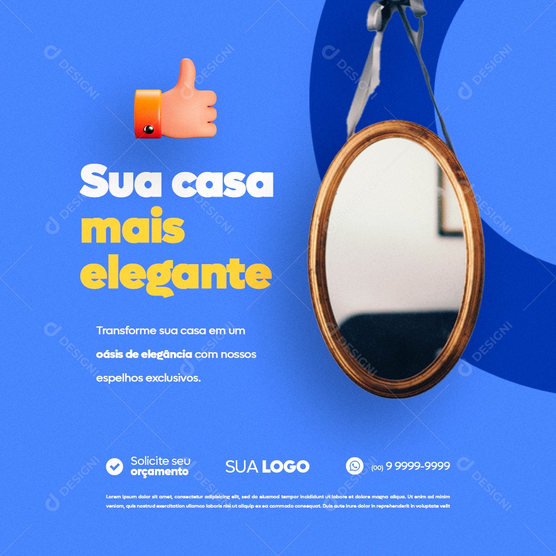 Vidraçaria Sua Casa mais Elegante Social Media PSD Editável