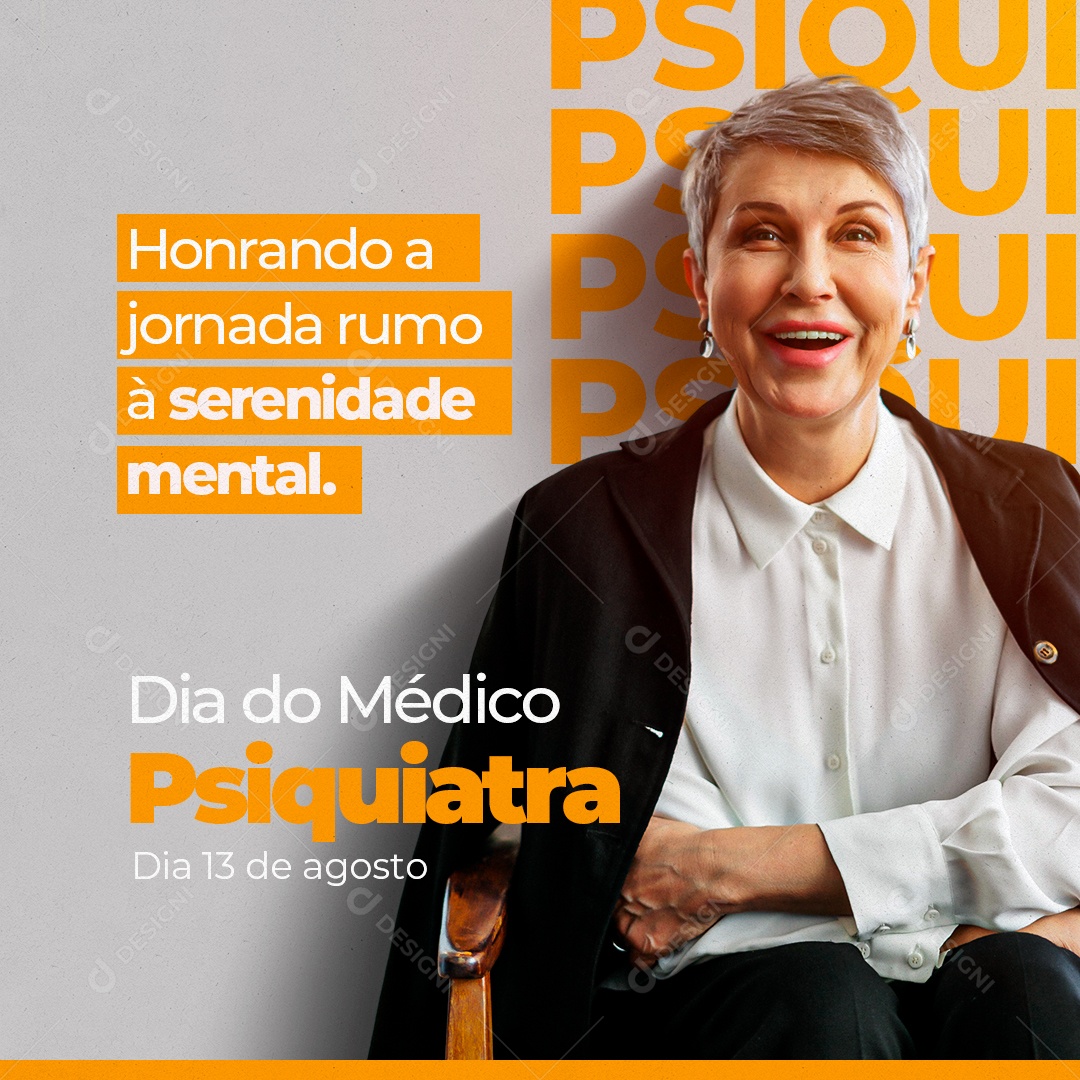 Dia do Médico Psiquiatra Social Media PSD Editável
