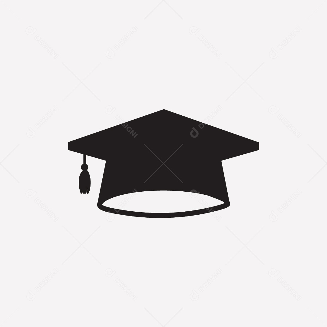 Chapéu de Formatura Preto Ilustração Vetor EPS