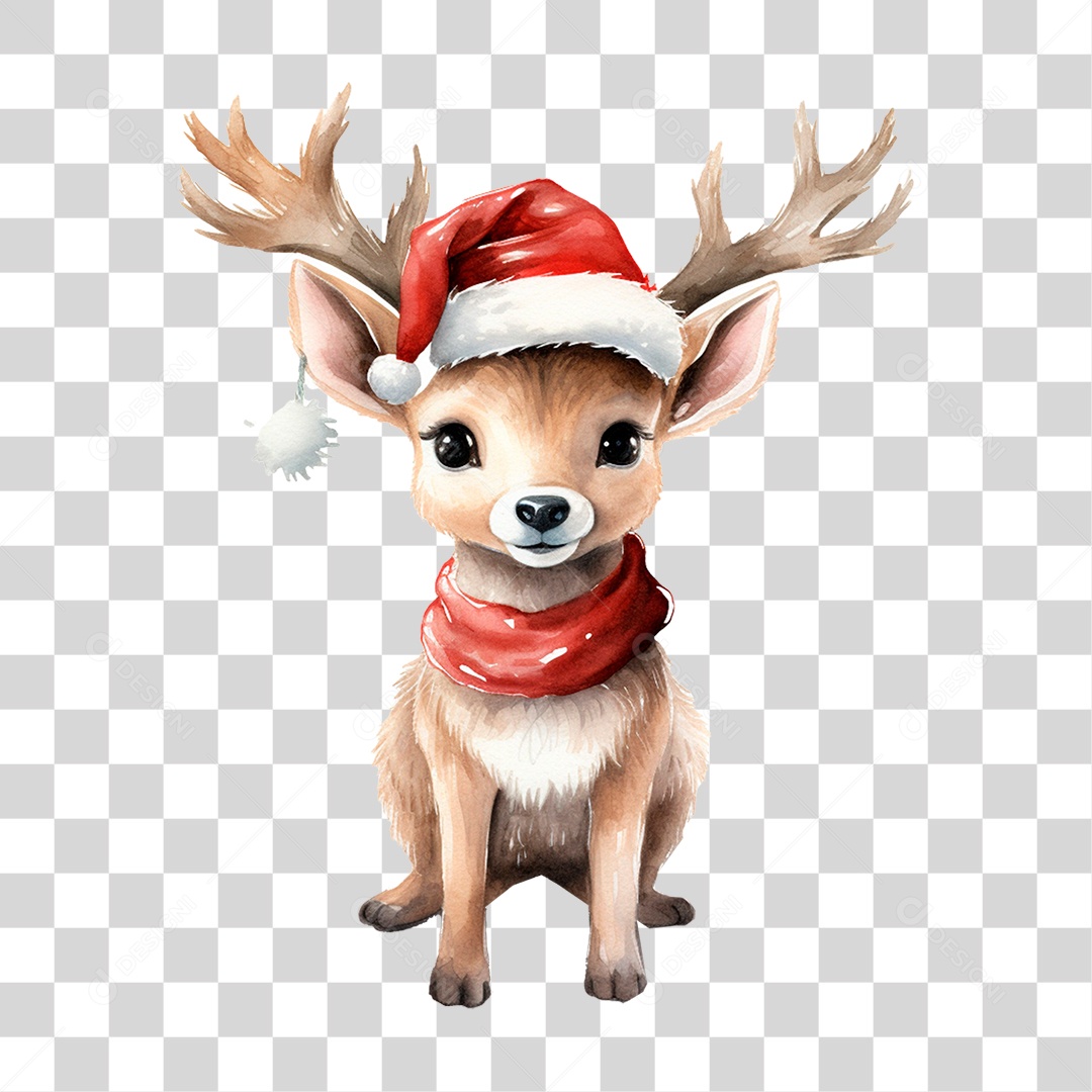 Rena Papai Noel PNG Transparente