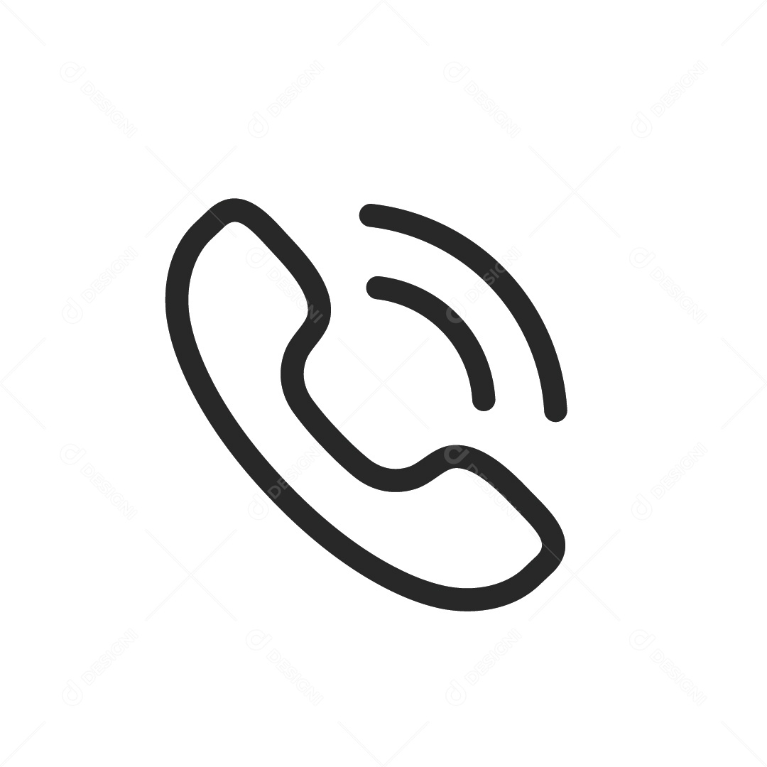 Ícone de Telefone Preto e Branco Ilustração Vetor EPS