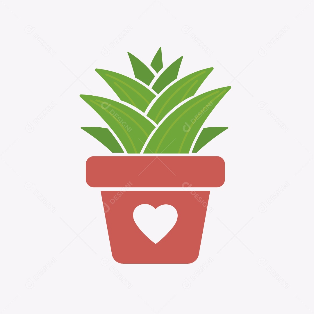 Cacto em Vaso de Planta Ilustração Vetor EPS