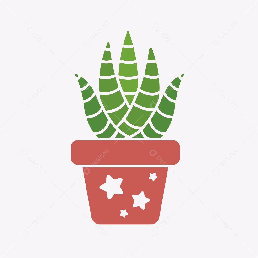 Cacto em Vaso de Planta Ilustração Vetor EPS