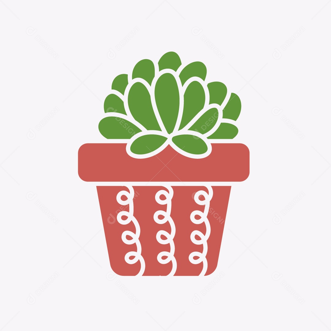 Cacto em Vaso de Planta Ilustração Vetor EPS