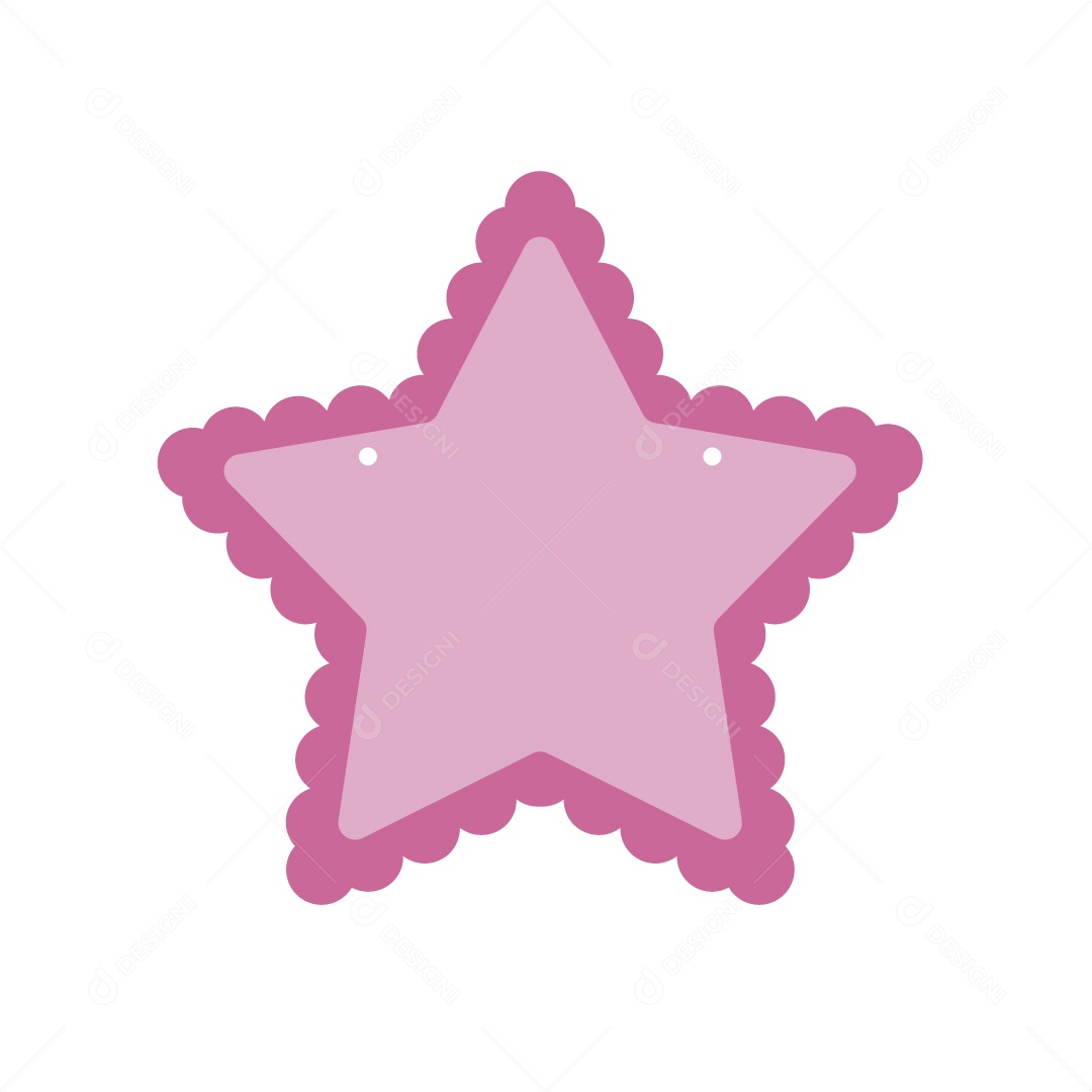 Recorte de Bandeirola em Forma de Estrela Ilustração Rosa Vetor EPS
