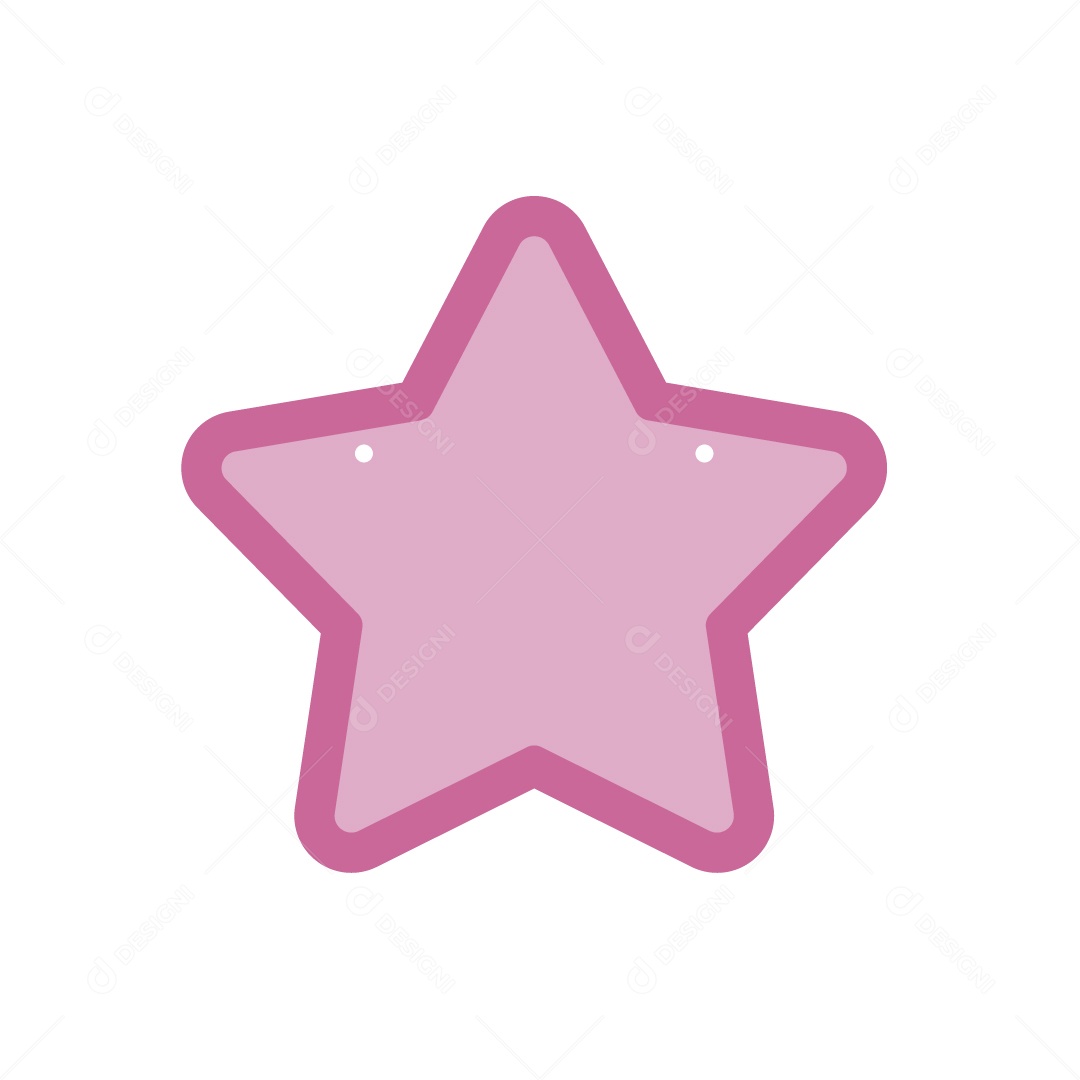 Recorte de Bandeirola em Forma de Estrela Ilustração Rosa Vetor EPS