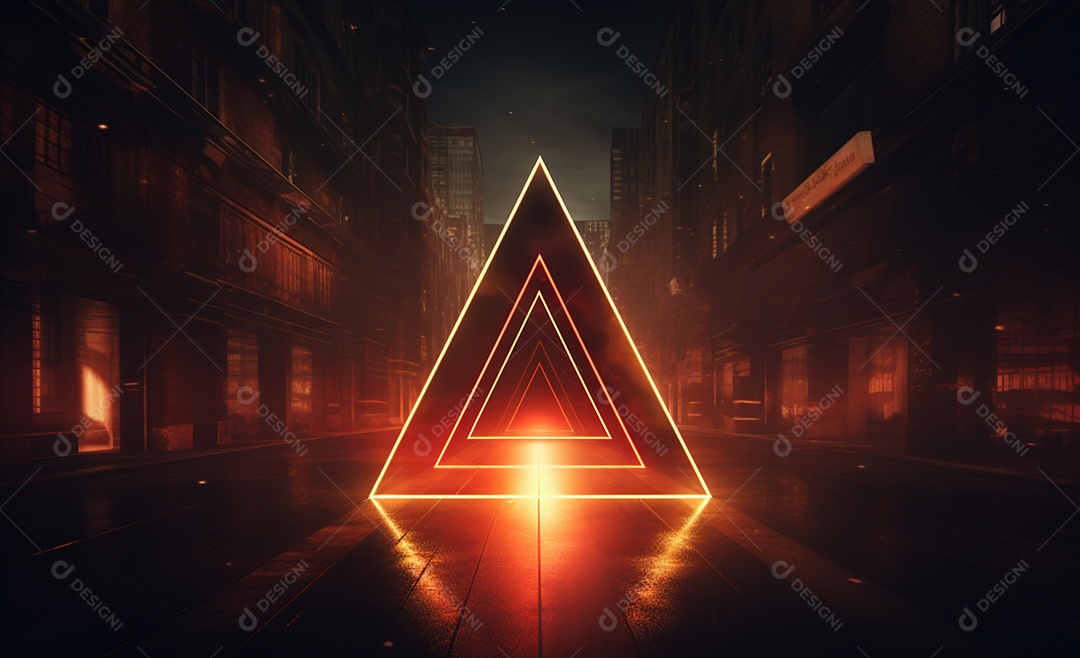 Cenário futurístico iluminado neon