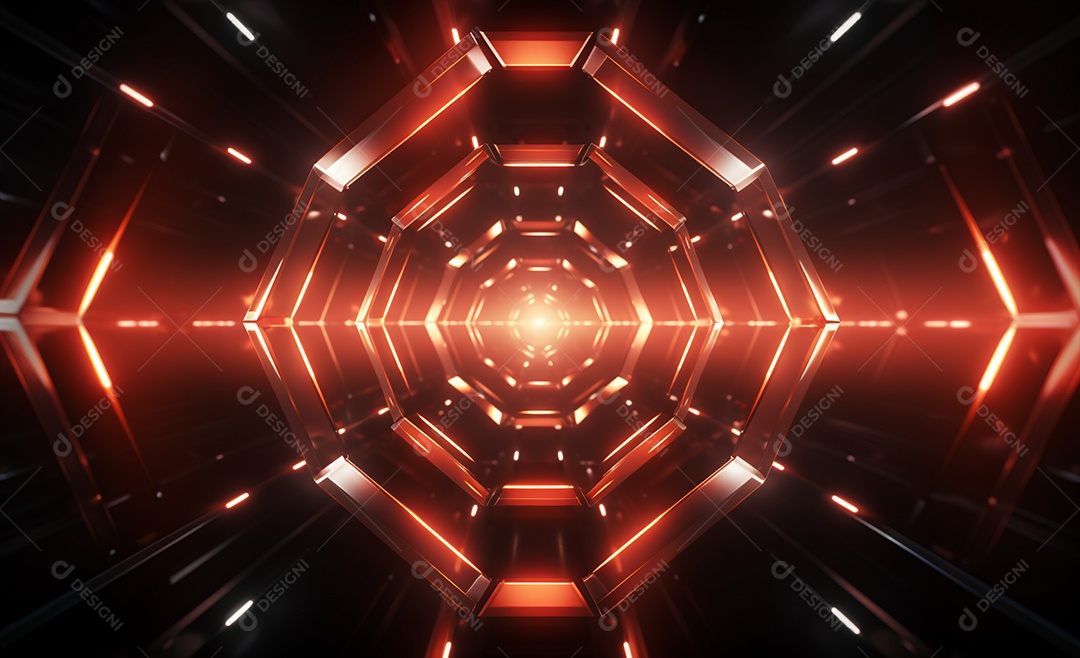 Cenário futurístico iluminado neon