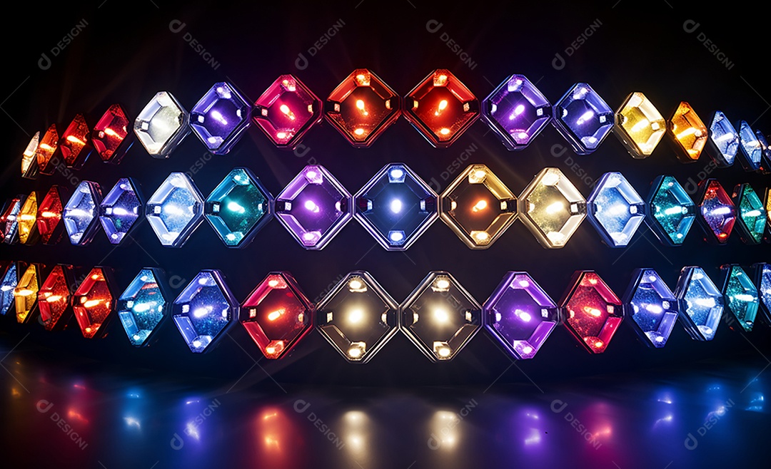 Cenário futurístico iluminado neon