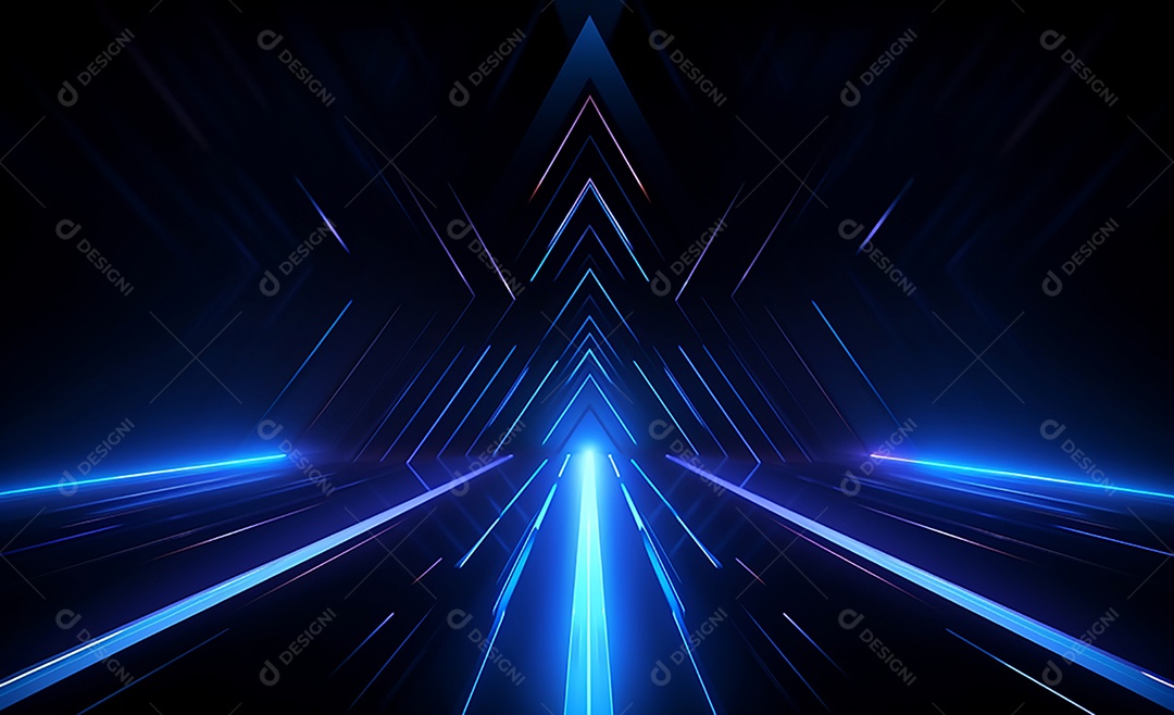 Cenário futurístico iluminado neon