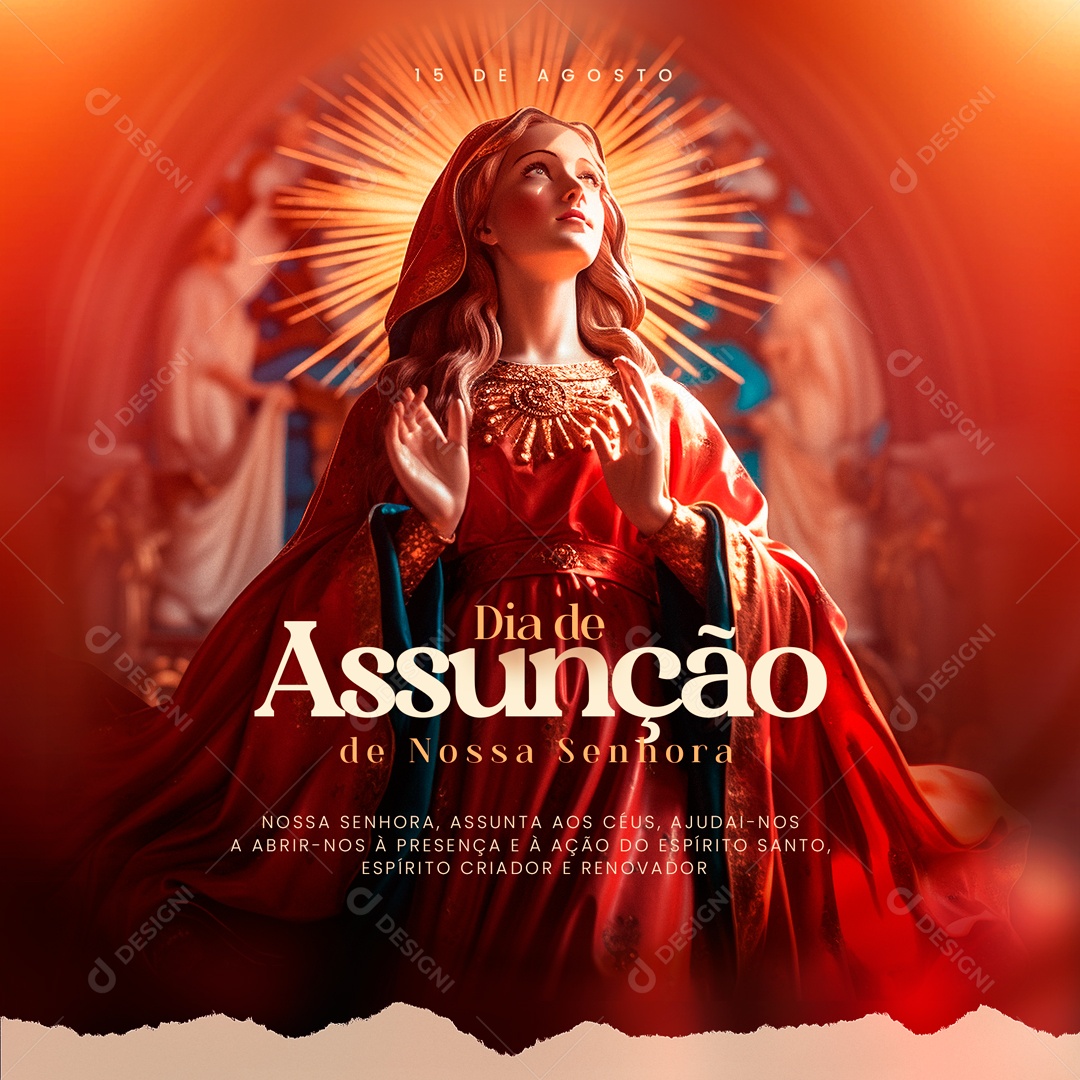 Dia De Assunção De Nossa Senhora Social Media PSD Editável
