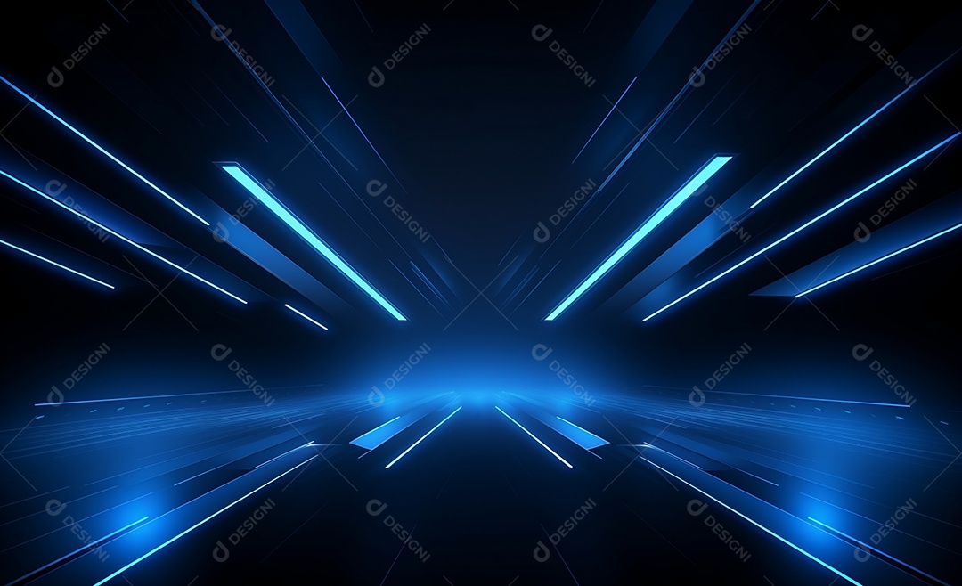 Cenário futurístico iluminado neon