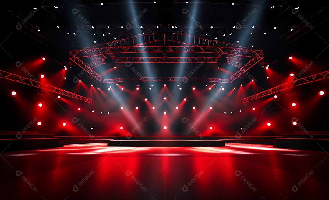 Cenário futurístico iluminado neon